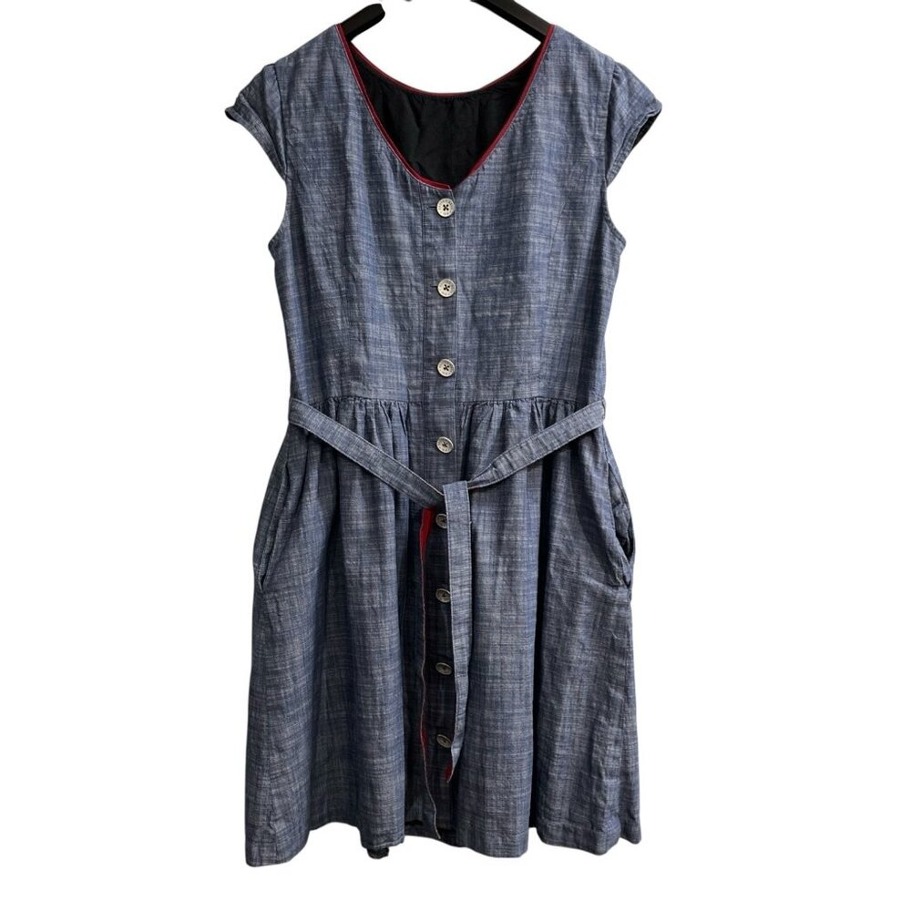 Brooks Brothers Blue denim Dress with Red Trim